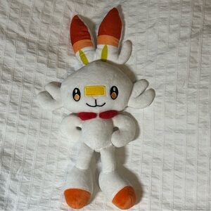 Pokémon Scorbunny Stuffed Animal Plush Toy White Rabbit Fire Type